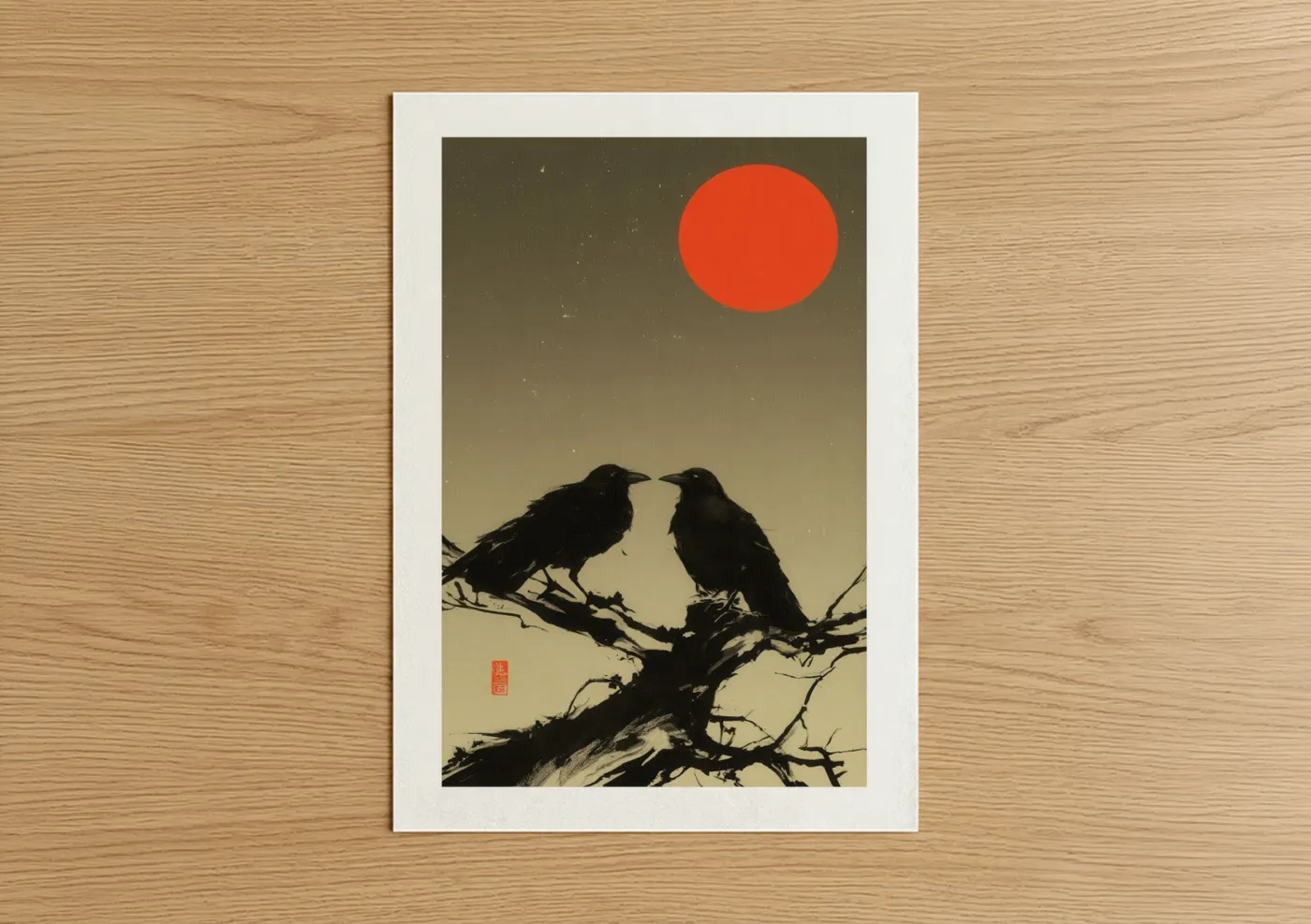 Crows and Ravens Crimson Sunrise Wall Art