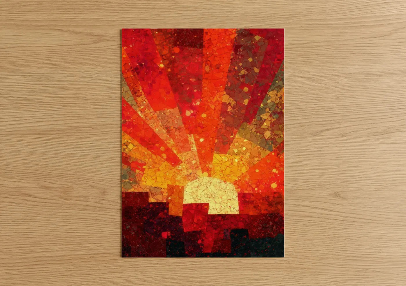 Abstract Radiant Sunrise Geometric Wall Art