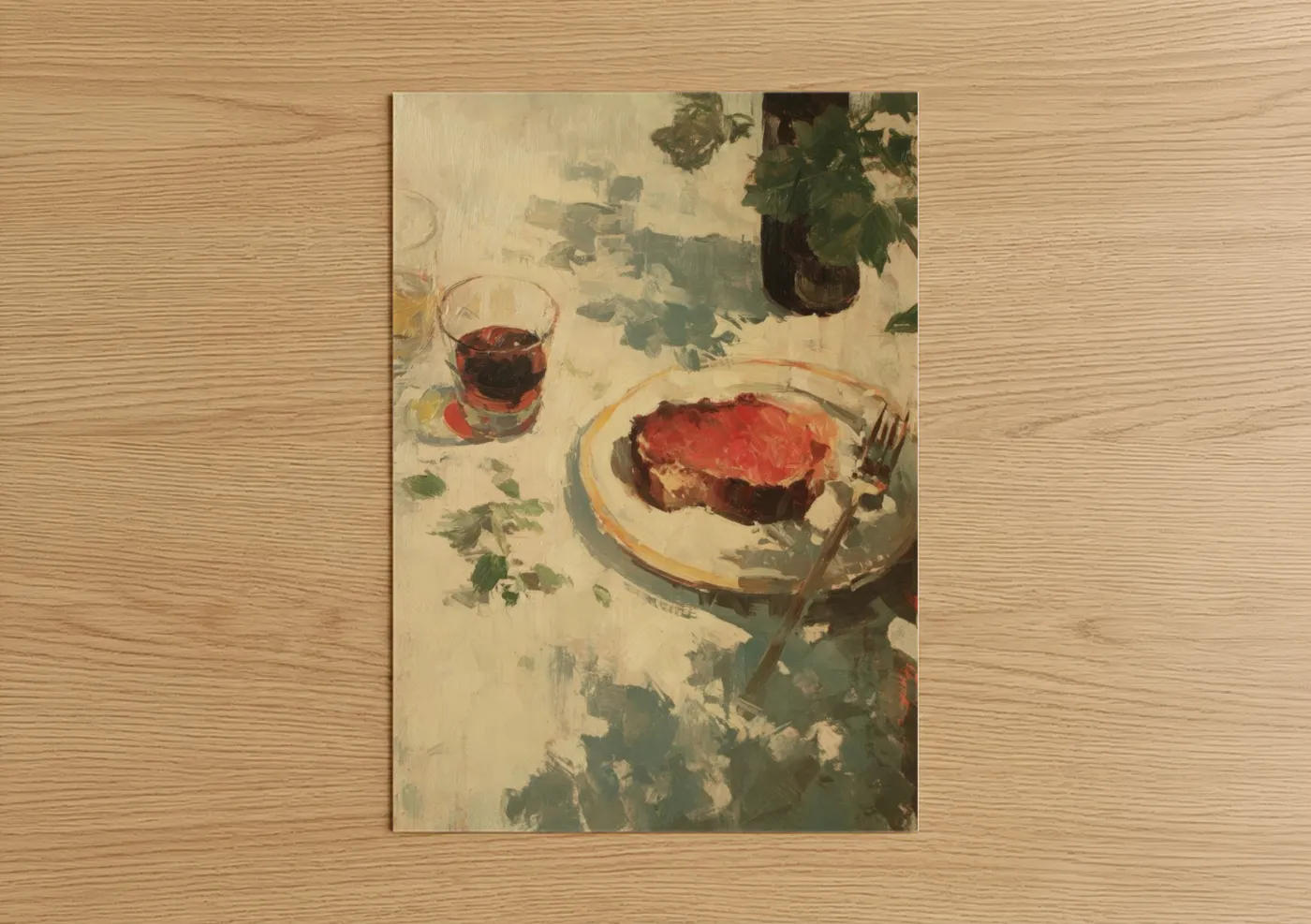 Red Meat Steak Dinner Impressionist Wall Art