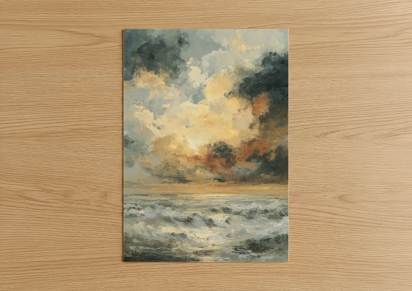 Golden Sunrise Seascape Coastal Ocean Wall Art