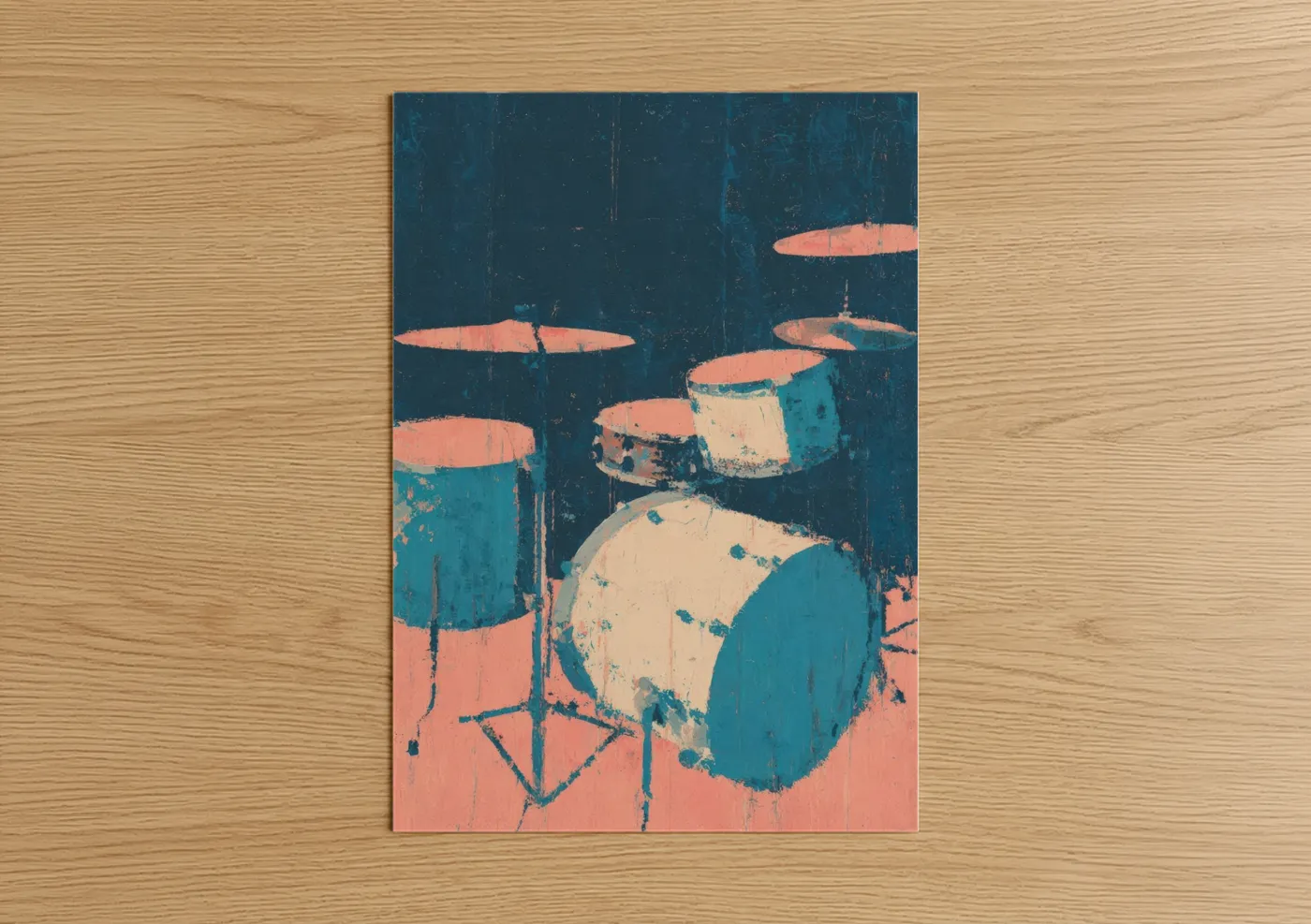 Vintage Drum Kit Abstract Wall Art