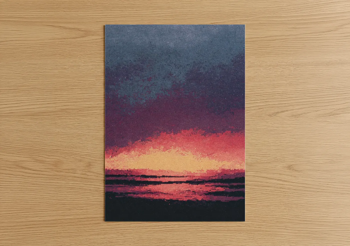 Sunset Beadwork Landscape Wall Art