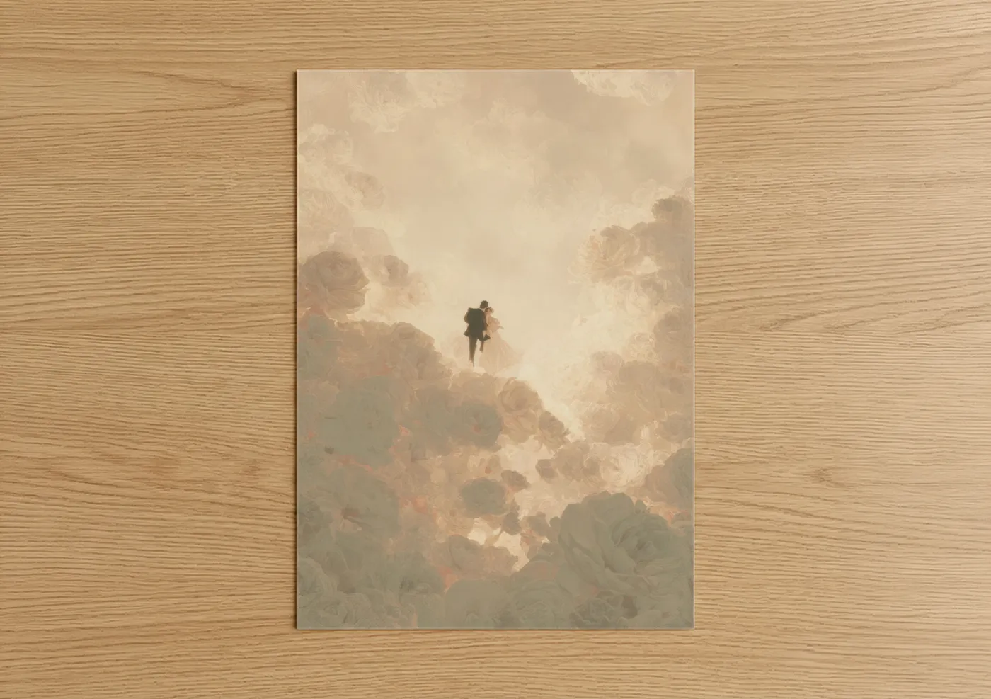 Couple in Clouds Wedding Wall Art