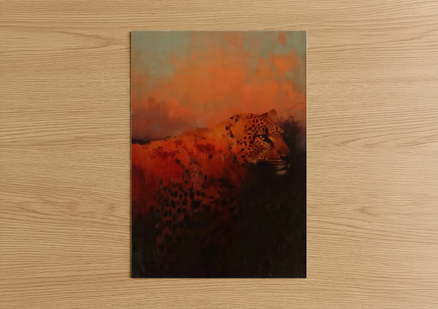 Crimson Leopard Safari Wildlife Wall Art