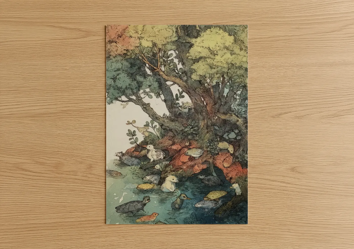 Riverside Mangrove Watercolor Illustration Wall Art