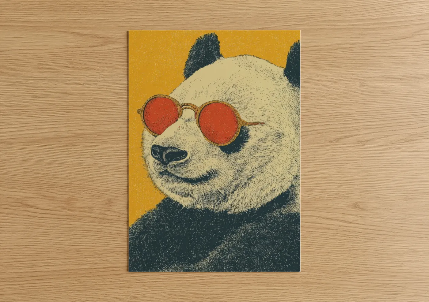 Cool Panda With Red Sunglasses Wall Art