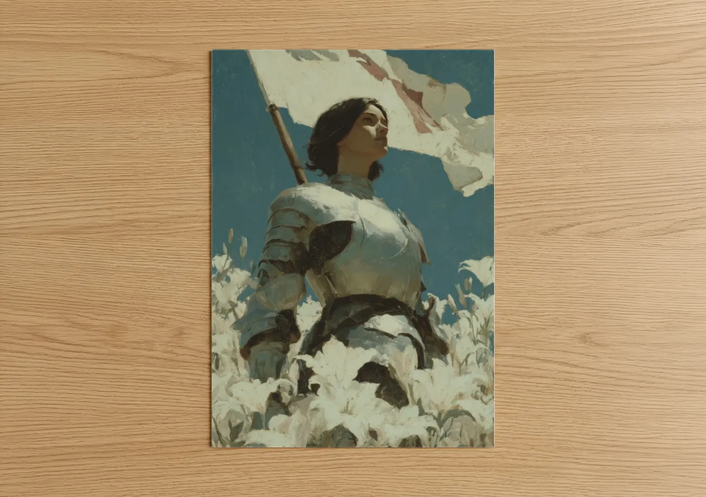 Joan of Arc Armored Warrior Banner Wall Art