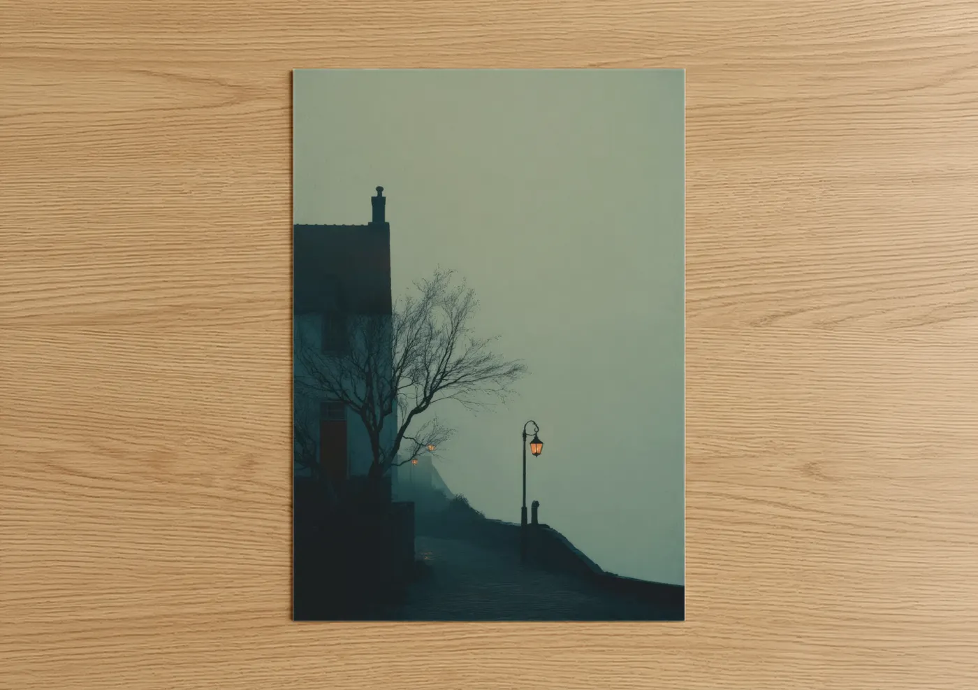 Misty Lighthouse Solitude Watercolor Wall Art