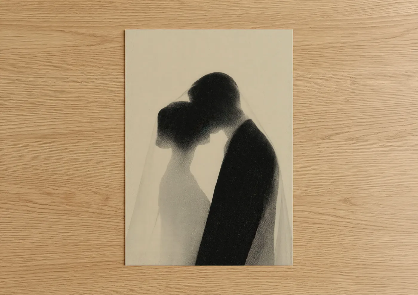 Veiled Romance Wedding Couple Wall Art