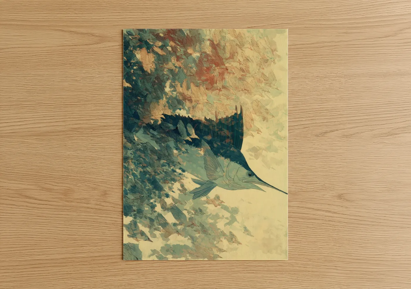 Majestic Sailfish Abstract Wall Art