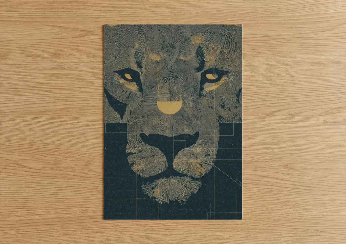 Geometric Leo Zodiac Art Deco Wall Art