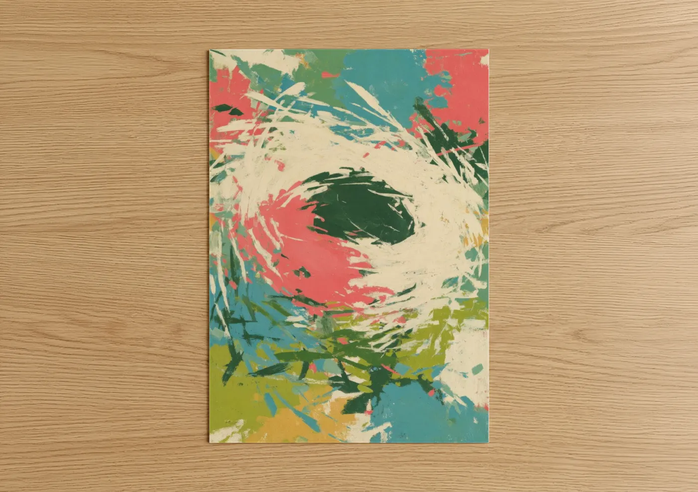Vibrant Easter Wreath Abstract Wall Art
