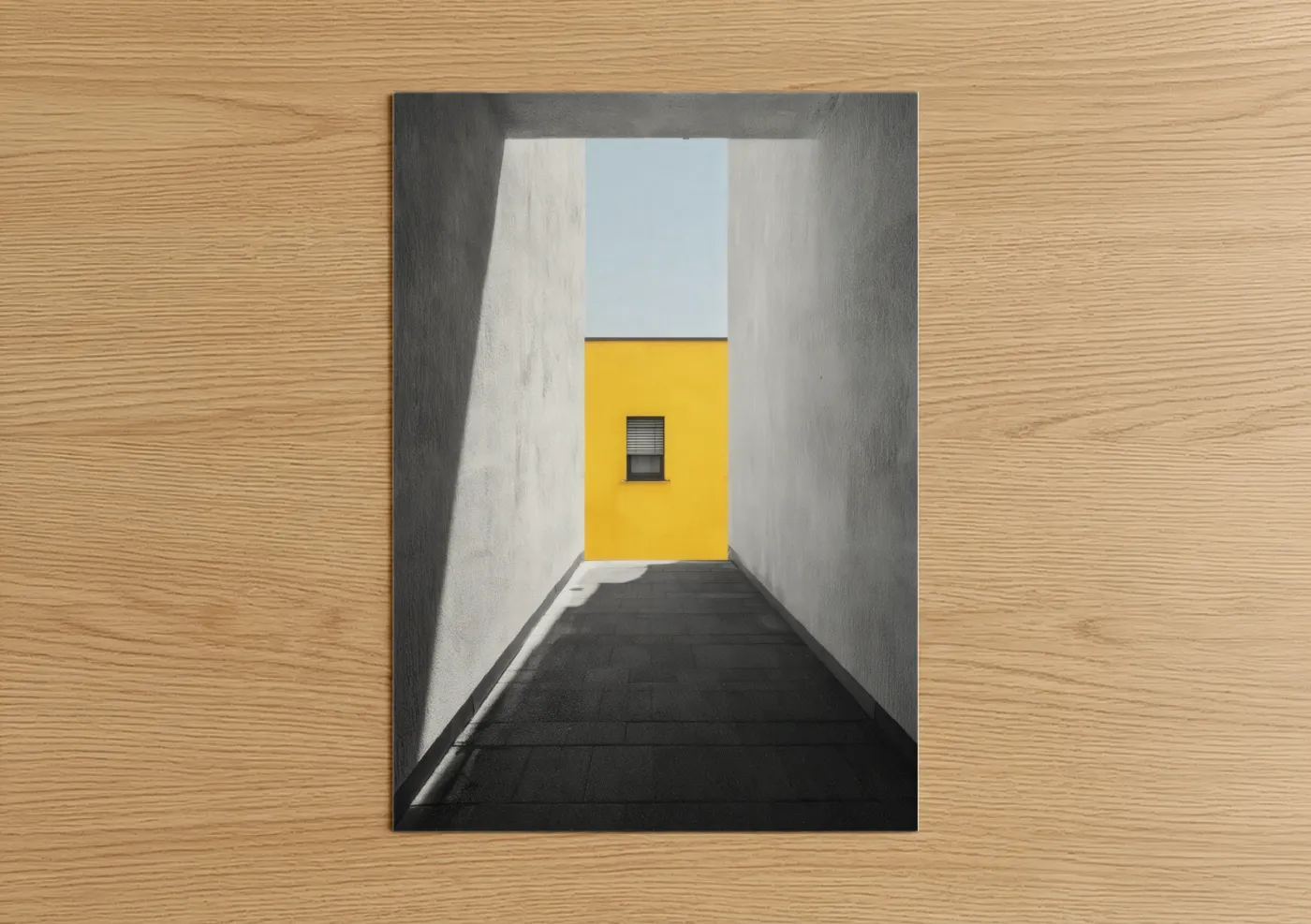 Yellow Corridor Modern Architecture Wall Art