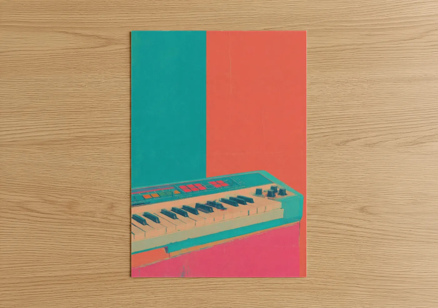 Retro Keyboard Pop Art Illustration Wall Art
