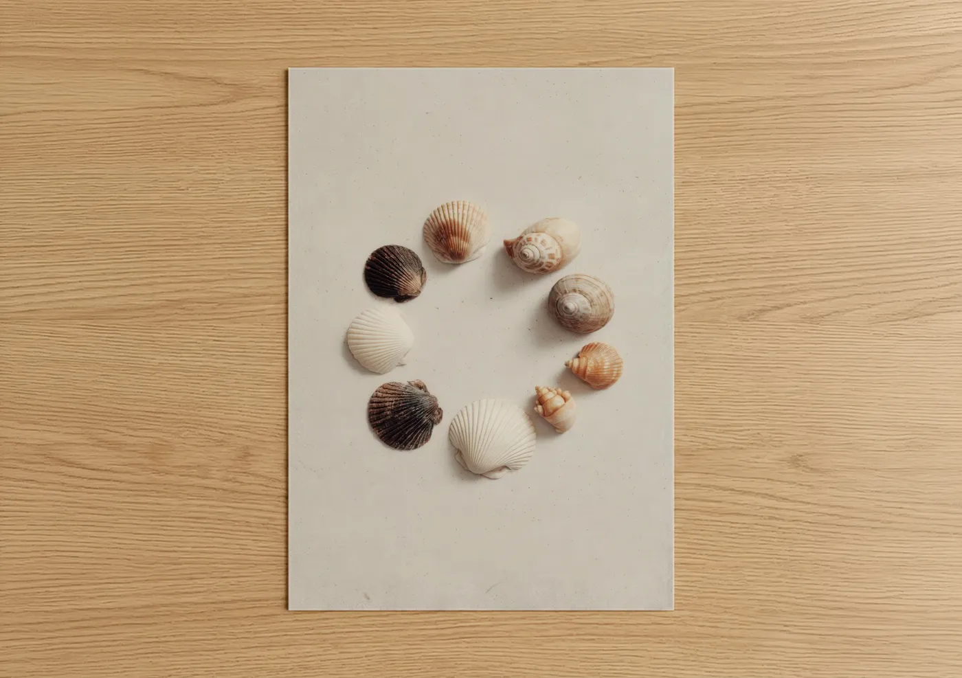 Neutral Seashell Circle Arrangement Wall Art