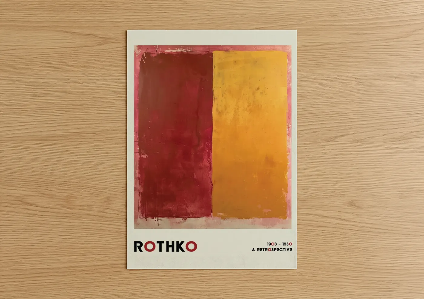 Rothko Diptych Red Yellow Abstract Wall Art