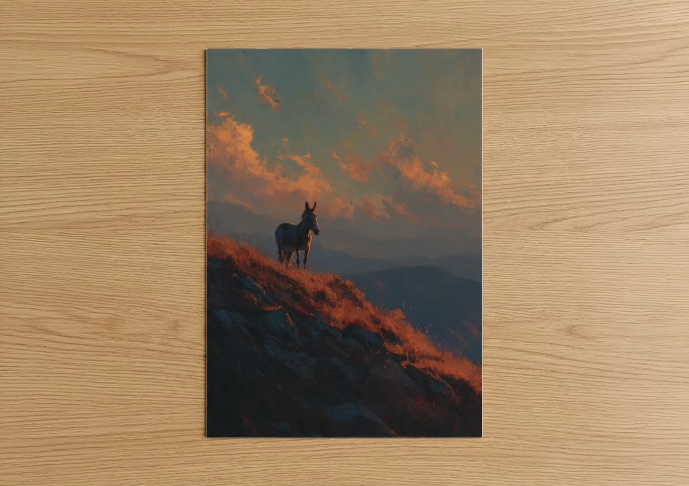 Alpine Mule Sunset Mountain Landscape Wall Art
