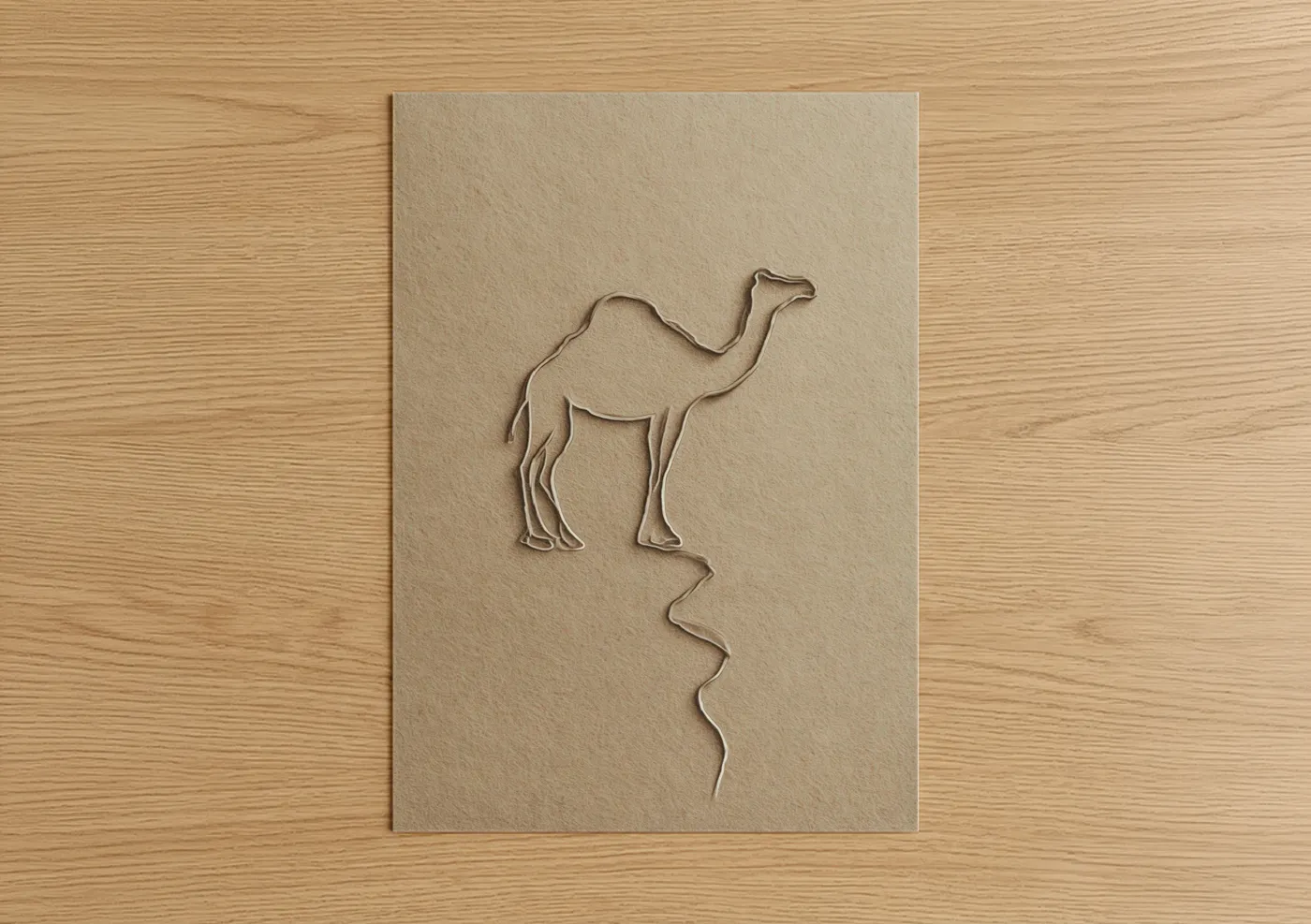 Minimalist Camel Line Art Drawing Wall Art