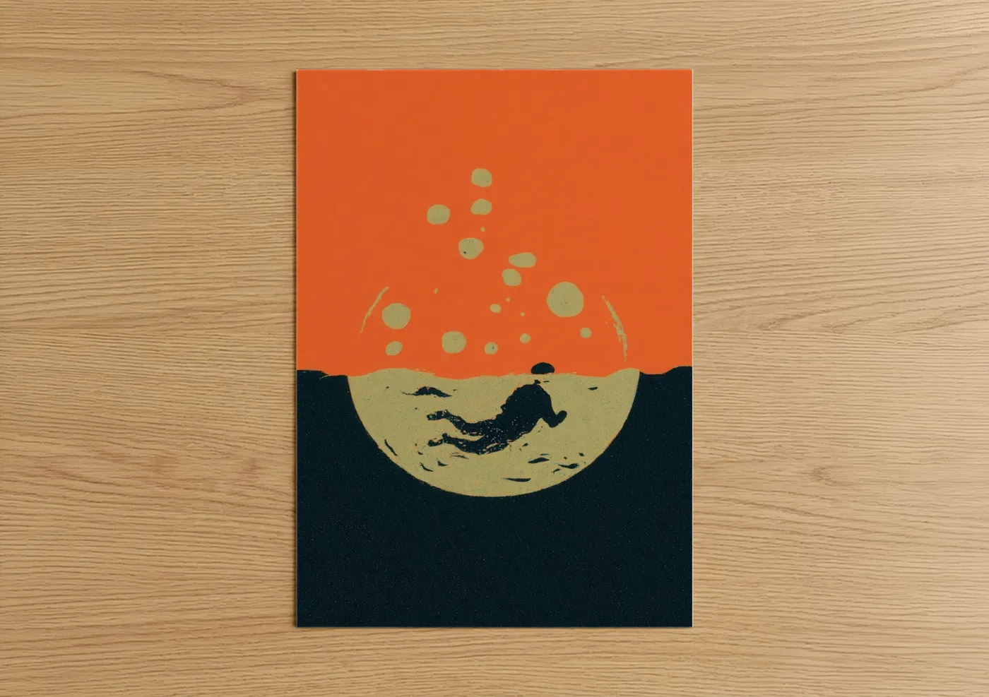 Underwater Swimmer Minimalist Wall Art