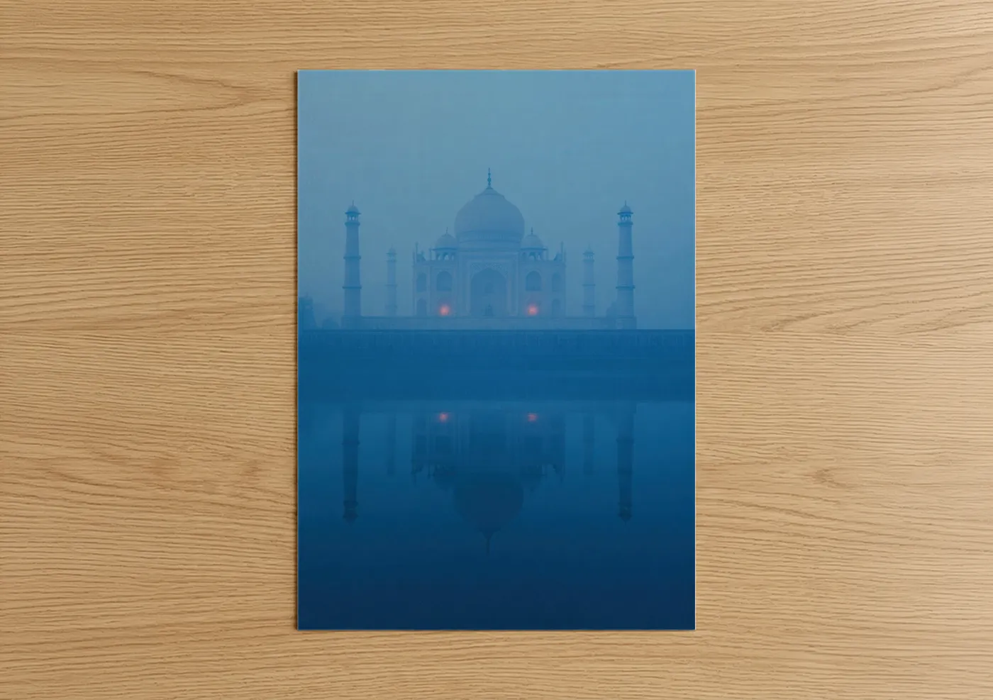 Taj Mahal Dawn Blue Reflection Wall Art