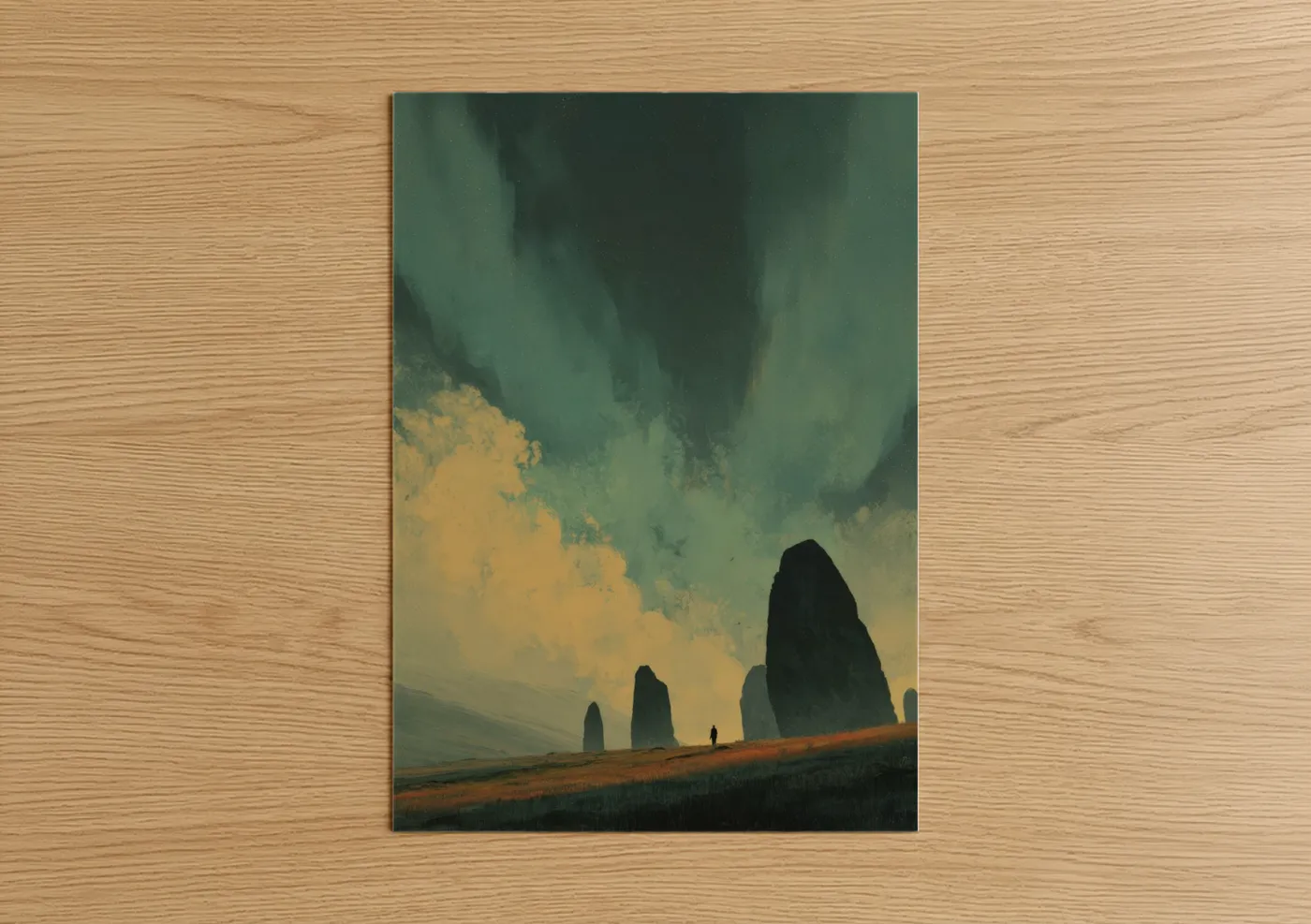 Aurora Borealis Monolith Landscape Wall Art