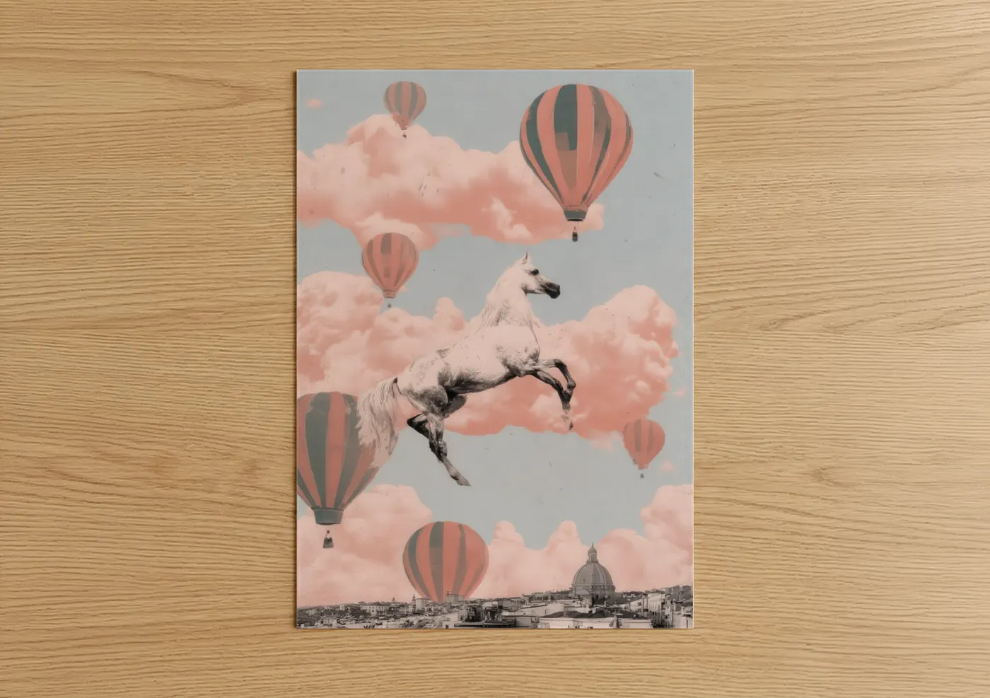 White Arabian Horse Cloud Dreamscape Wall Art