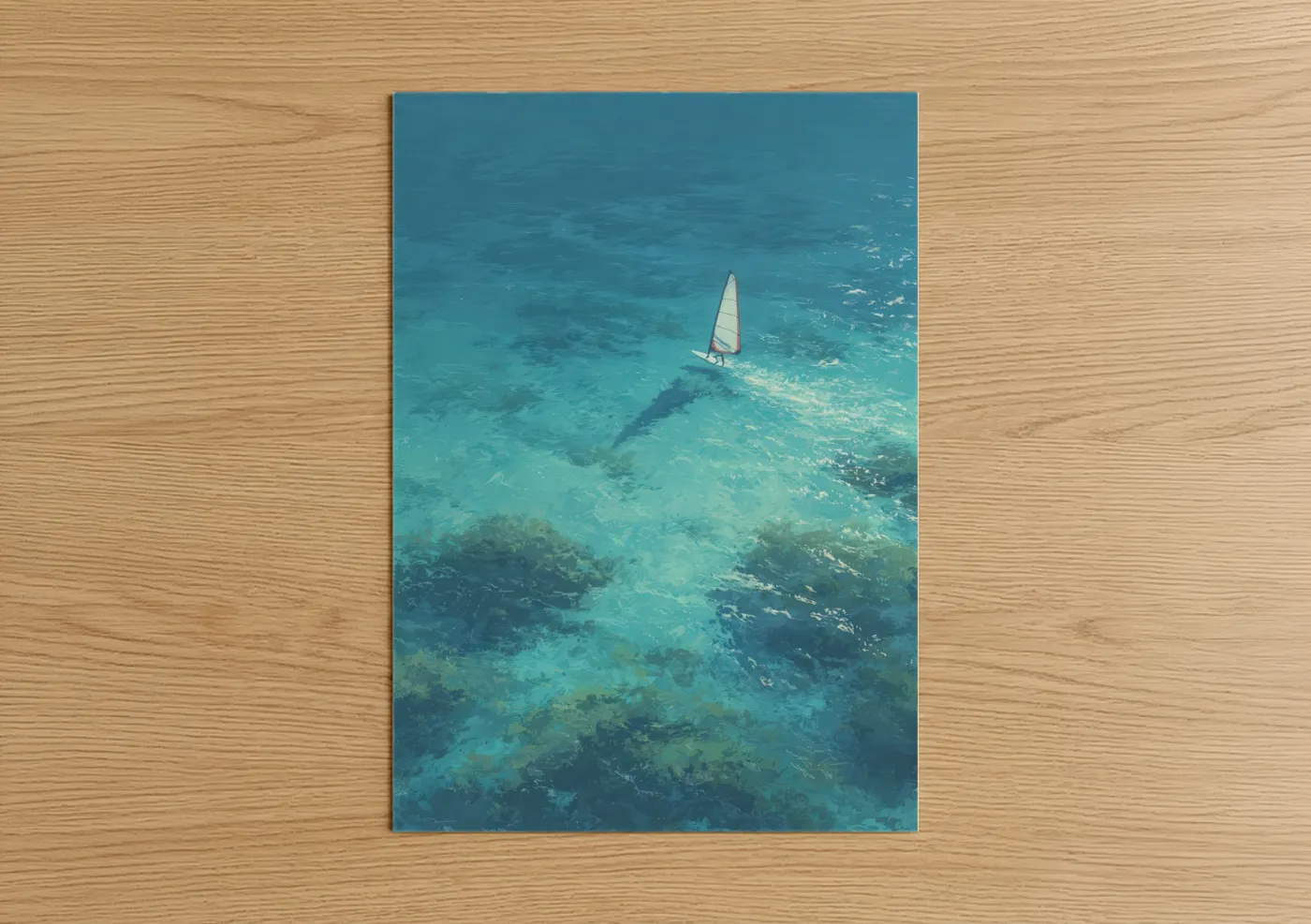 Turquoise Windsurfing Paradise Ocean Wall Art