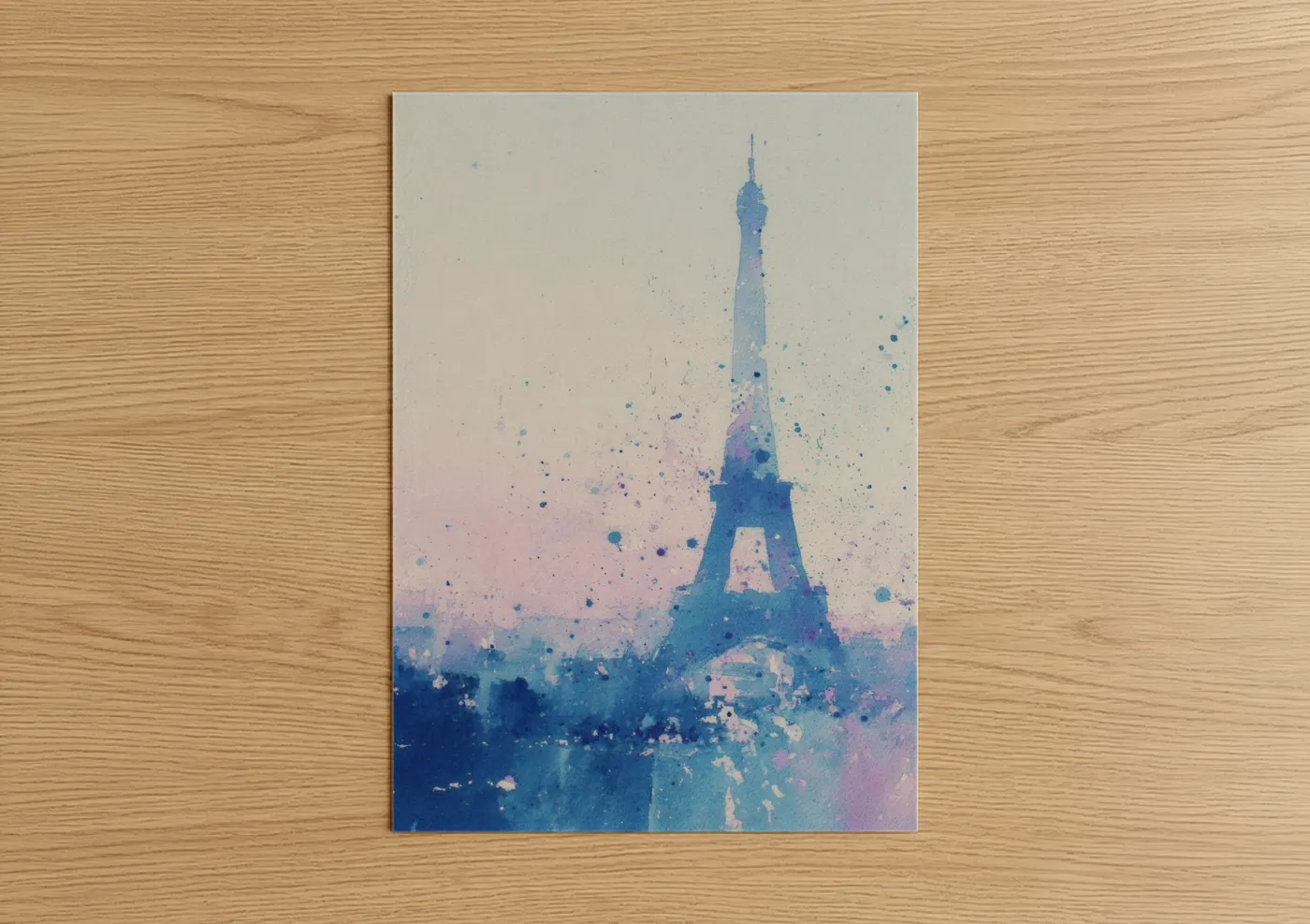 Watercolor Eiffel Tower Paris Art Print Wall Art