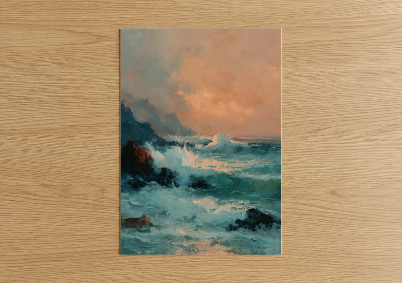 Dramatic Coastal Sunset Seascape Wall Art