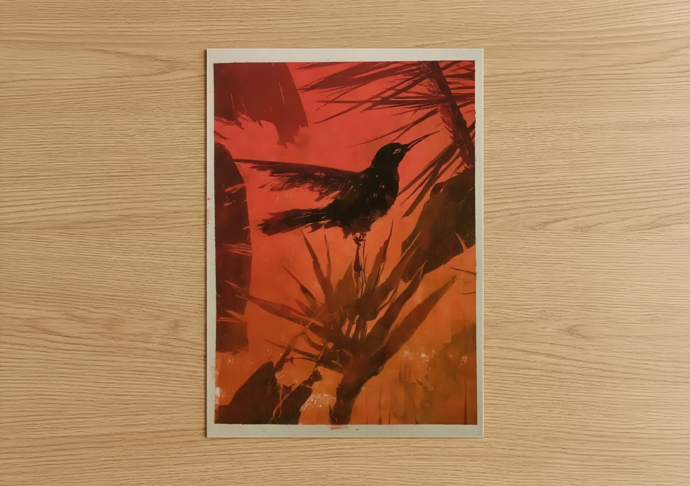Hummingbird Sunset Silhouette Wall Art