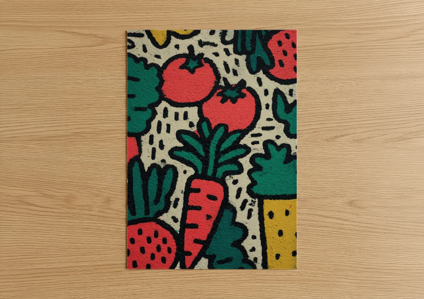 Colorful Garden Salad Abstract Wall Art