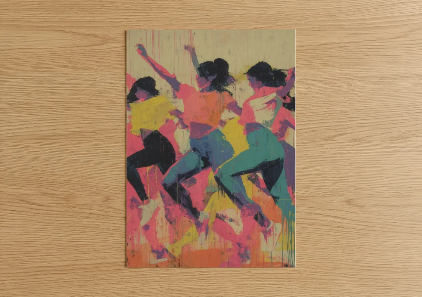 Vibrant Zumba Dance Party Abstract Wall Art