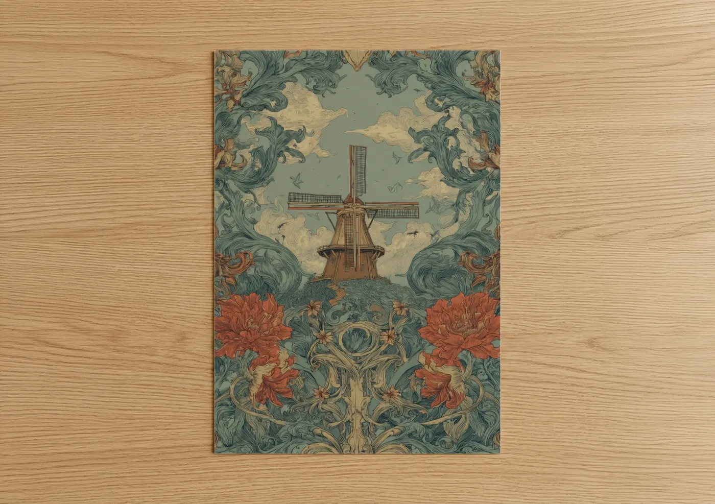 Dutch Windmill Ornamental Nature Wall Art
