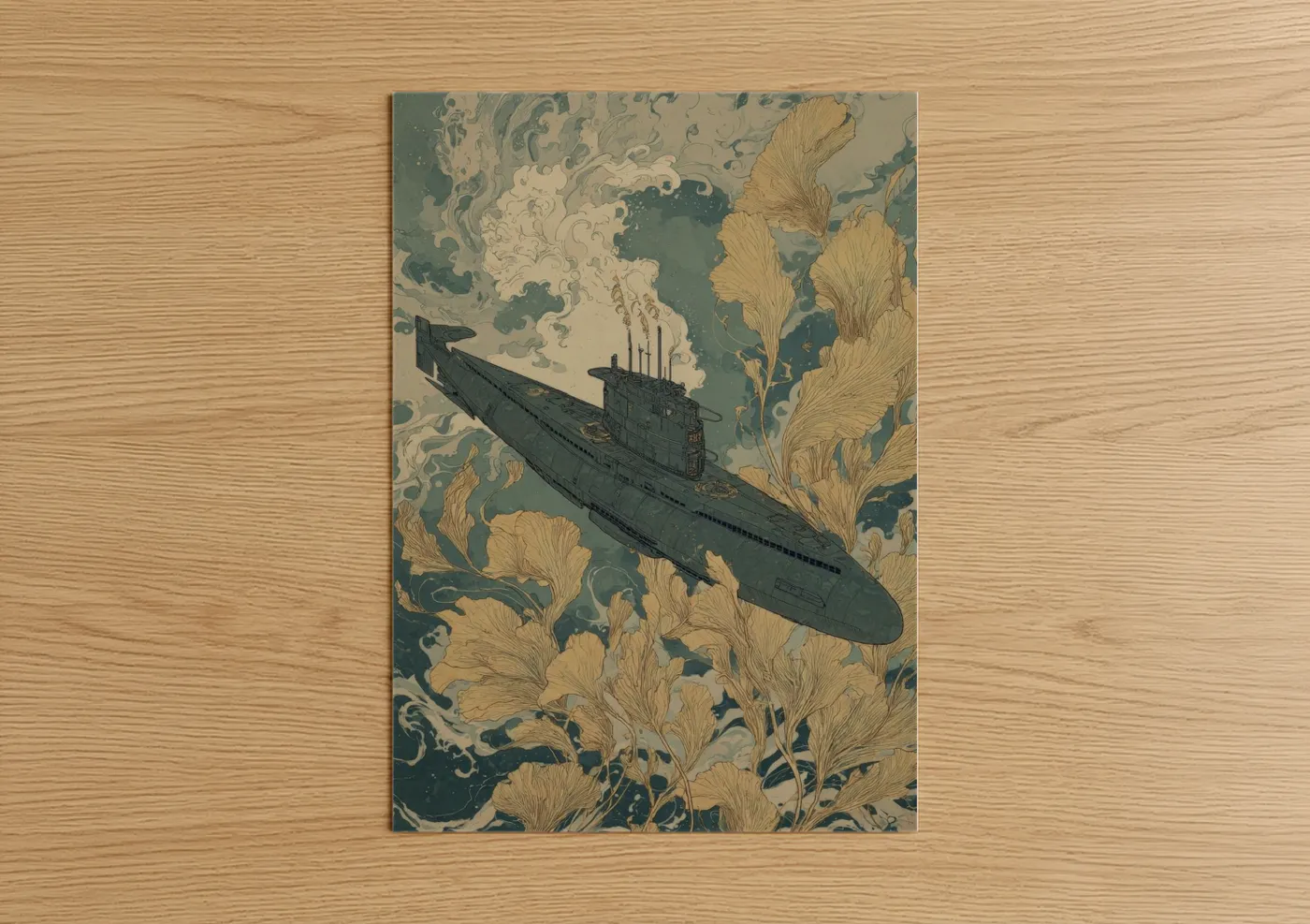 Stealth Submarine Botanical Wall Art