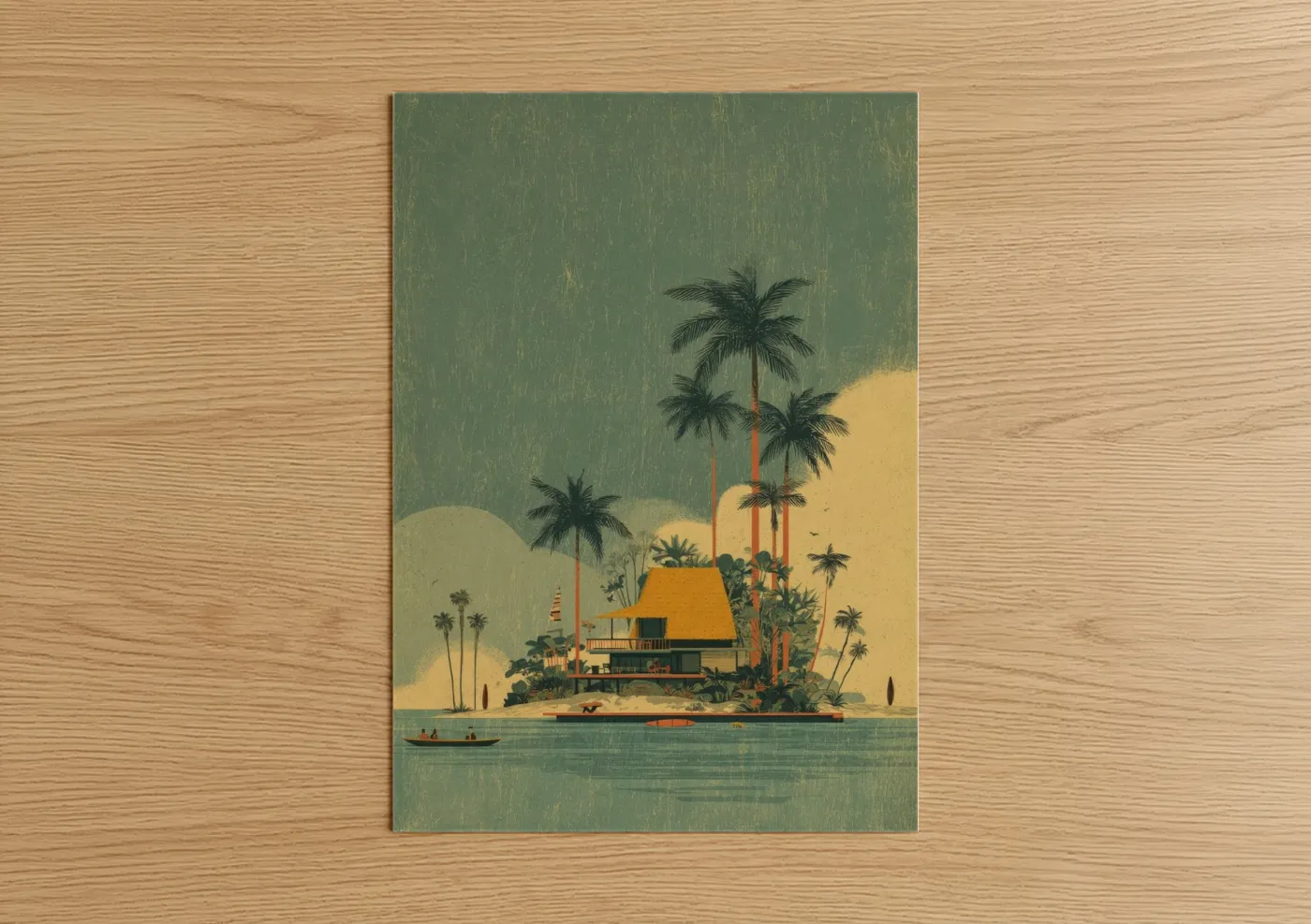Tropical Island Retreat Vintage Wall Art