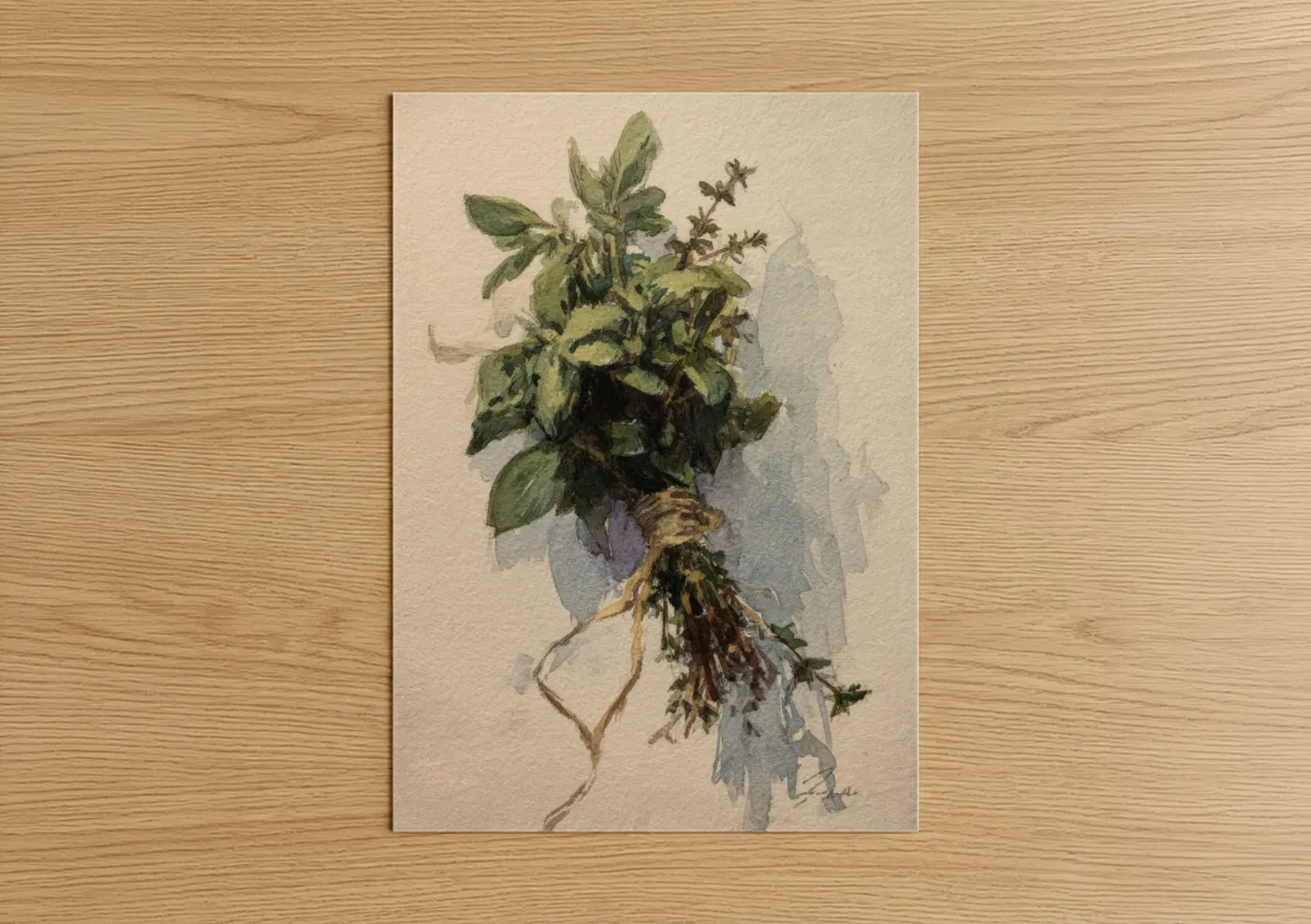 Herb Roots Study Watercolor Botanical Wall Art