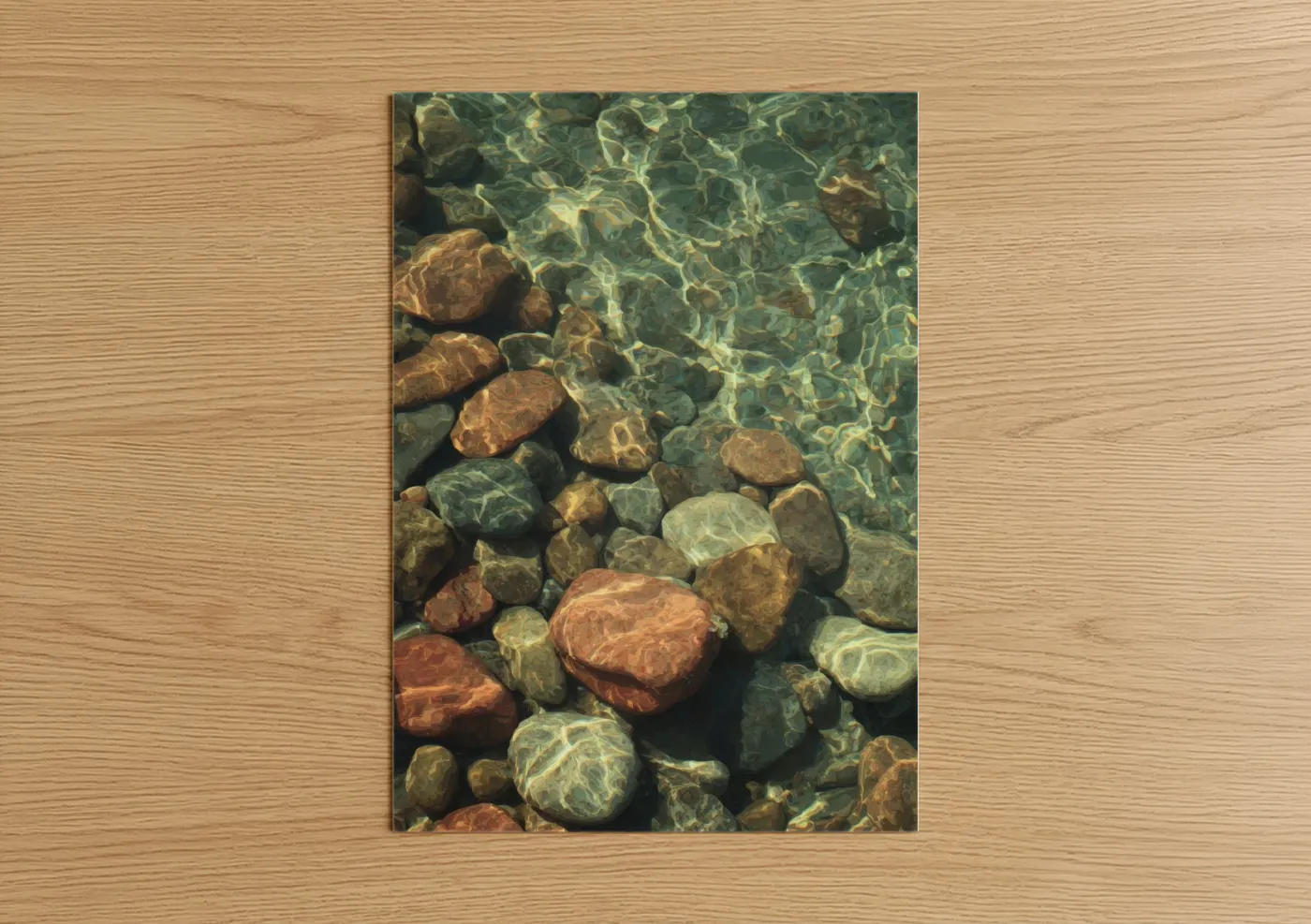 Underwater Stones Clear Water Photography Wall Art