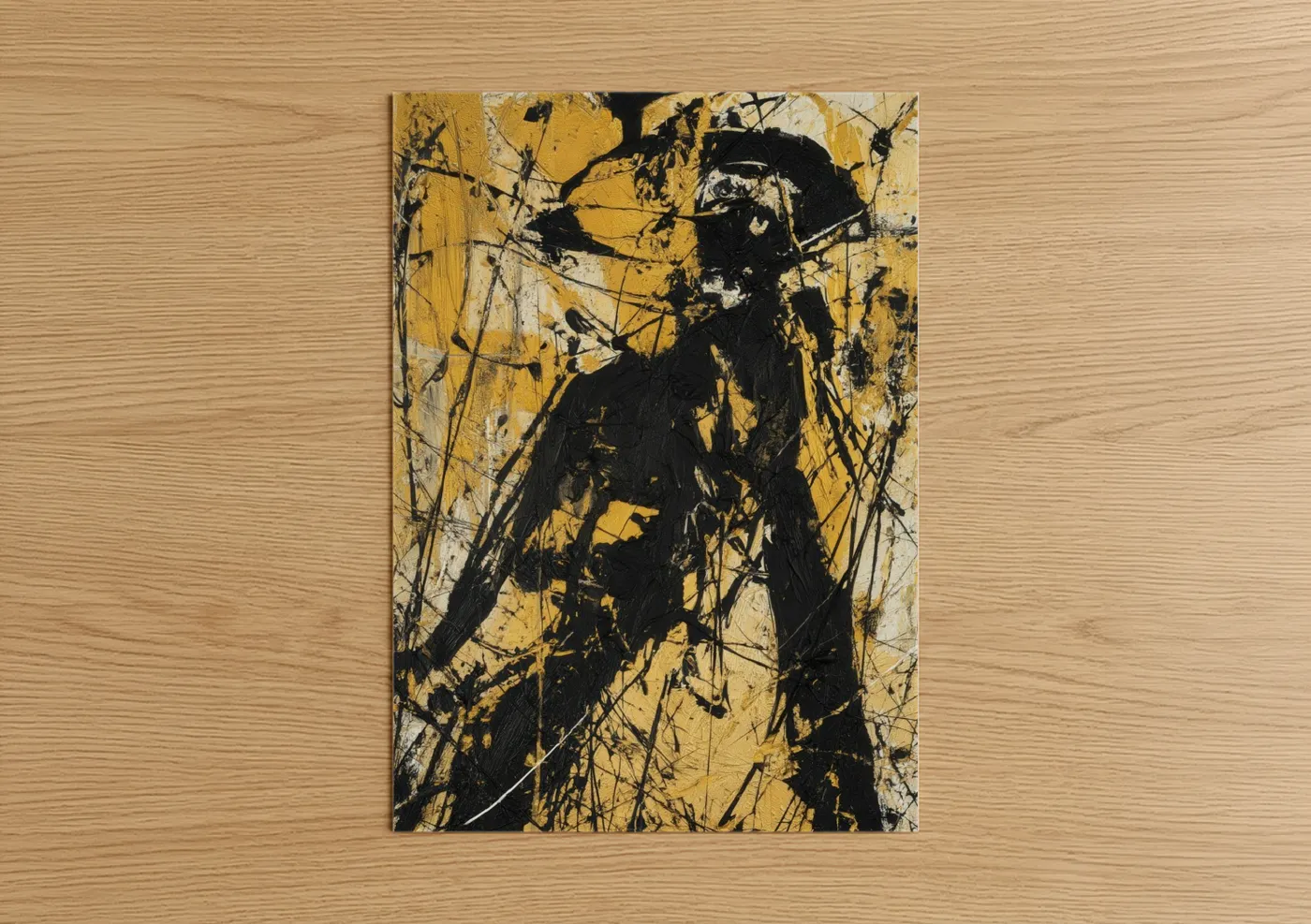 Golden Lion Abstract Expressionist Wall Art