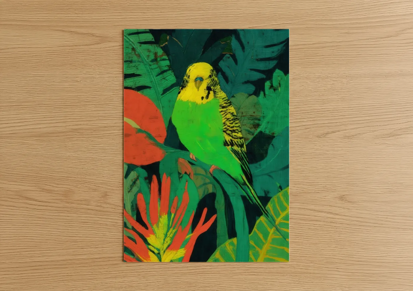 Tropical Budgie Pop Art Parakeet Wall Art