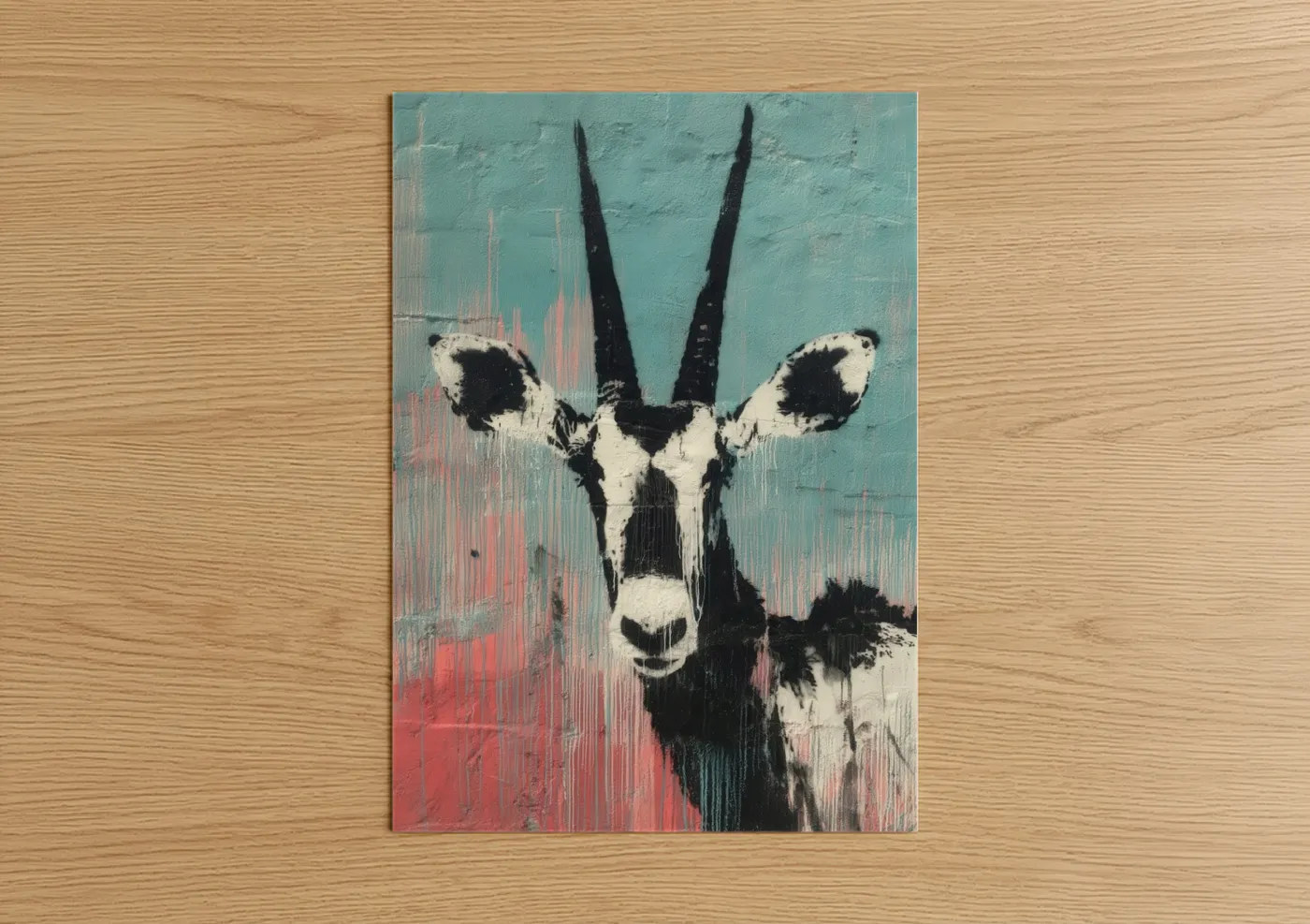 Turquoise Antelope Modern Wildlife Wall Art