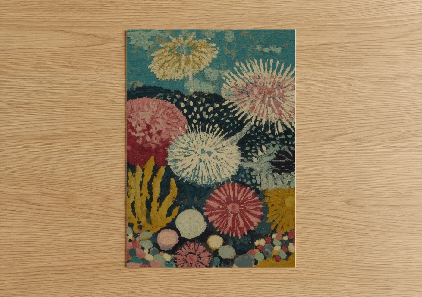 Colorful Sea Urchin Coral Garden Wall Art
