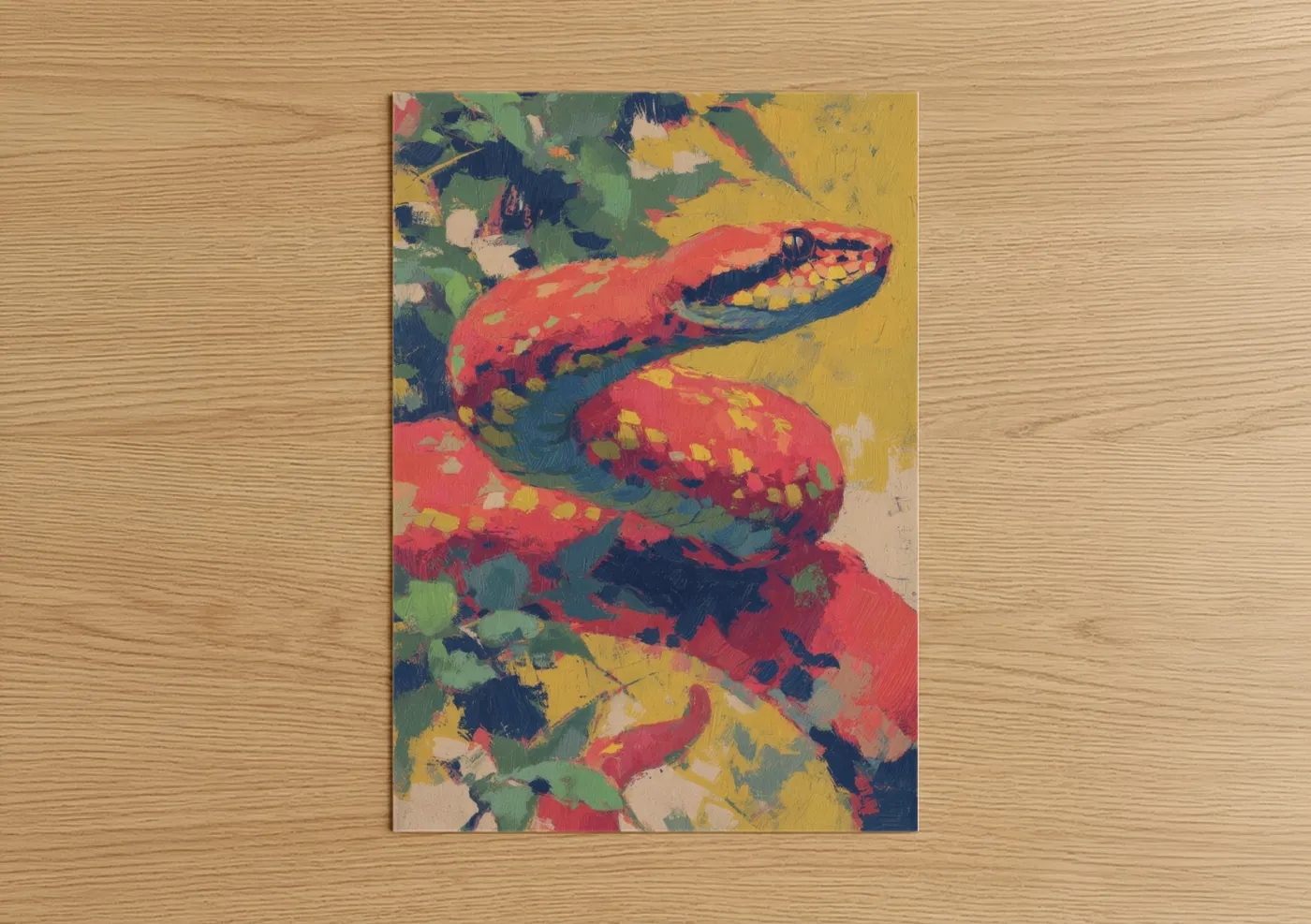 Crimson Viper Expressionist Wall Art