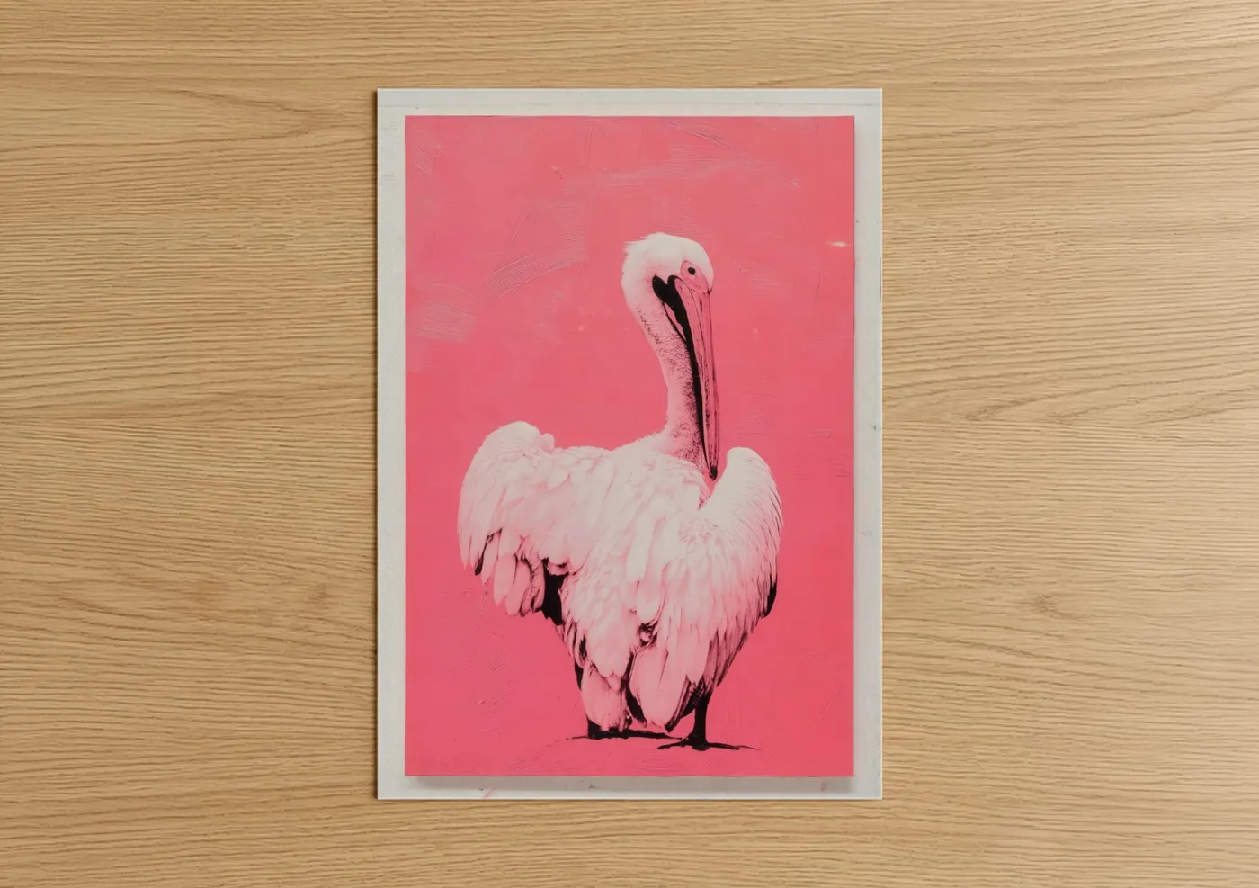 Pink Pelican Portrait Contemporary Art Wall Art