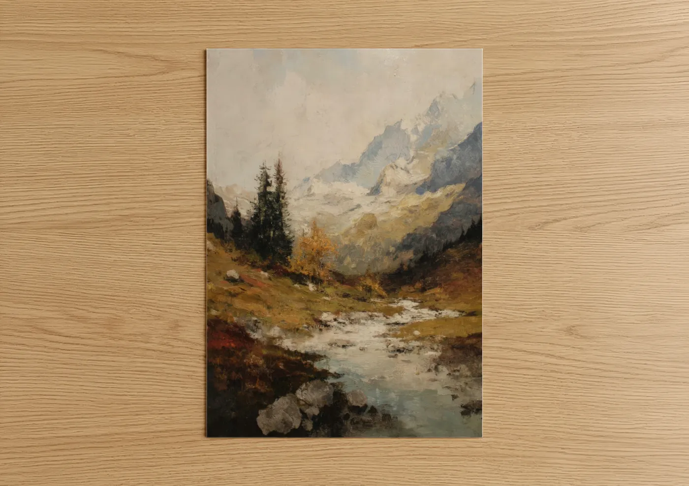 Alpine Autumn Valley Mountain Landscape Wall Art