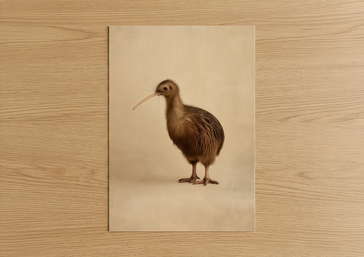 Brown Kiwi Bird Wildlife Illustration Wall Art