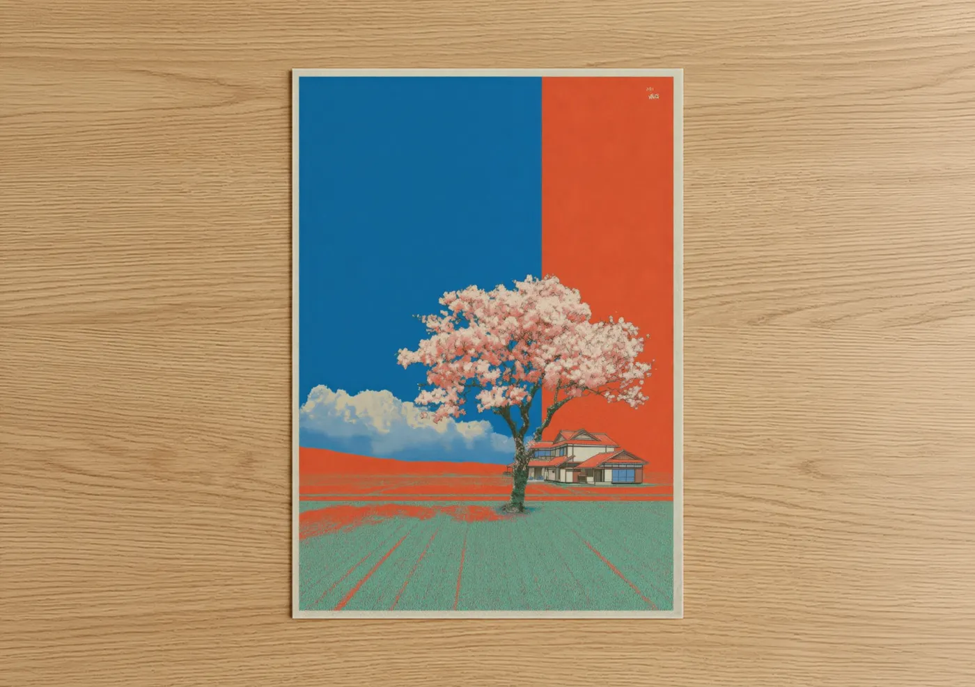 Cherry Blossom Farmhouse Y2K Wall Art