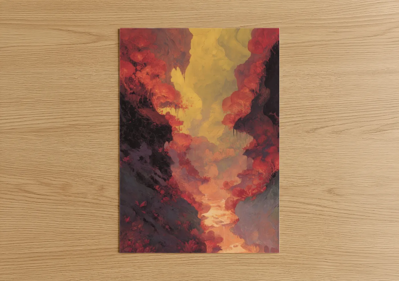 Crimson Canyon Vista Landscape Wall Art