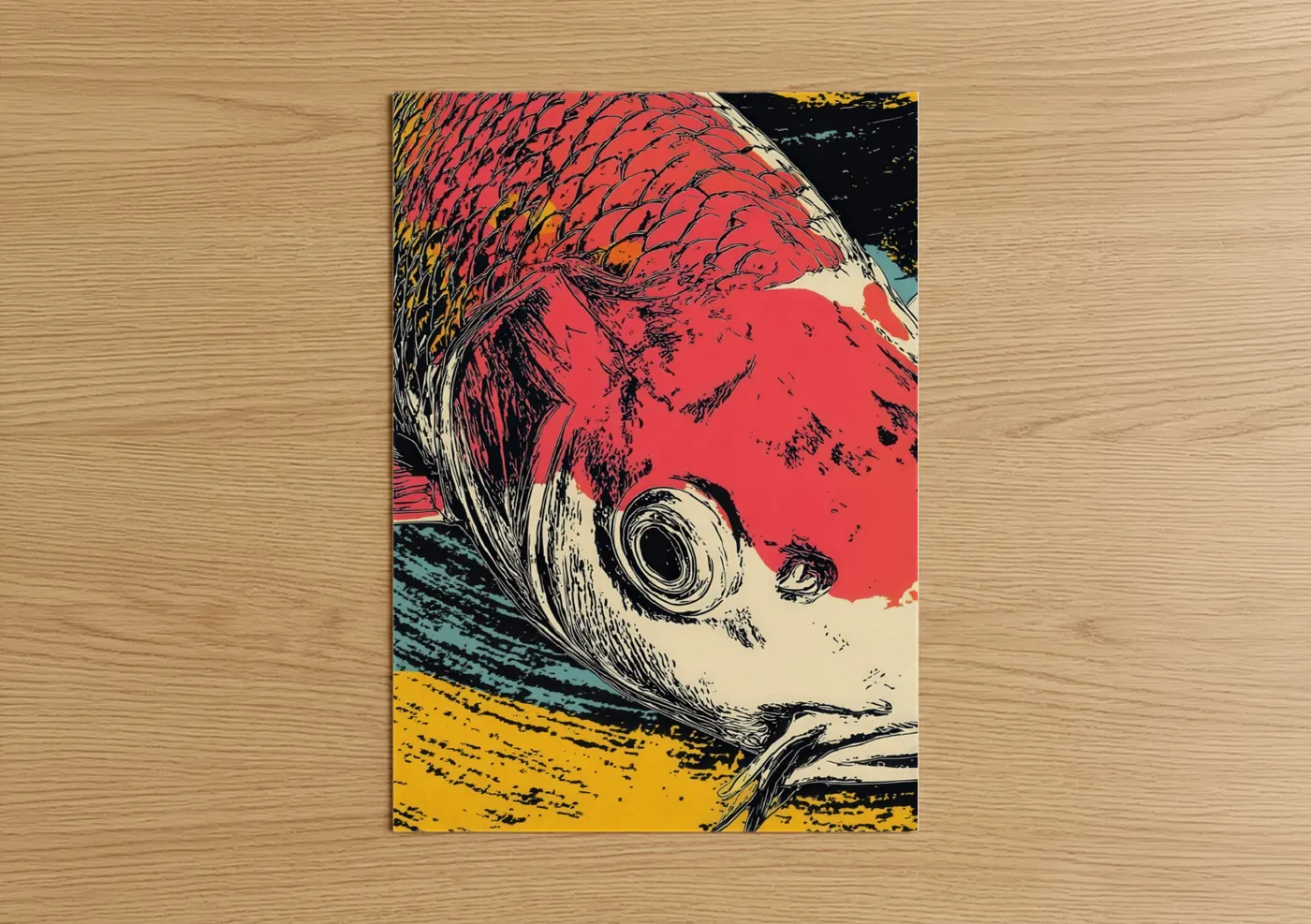Crimson Koi Fish Pop Wall Art