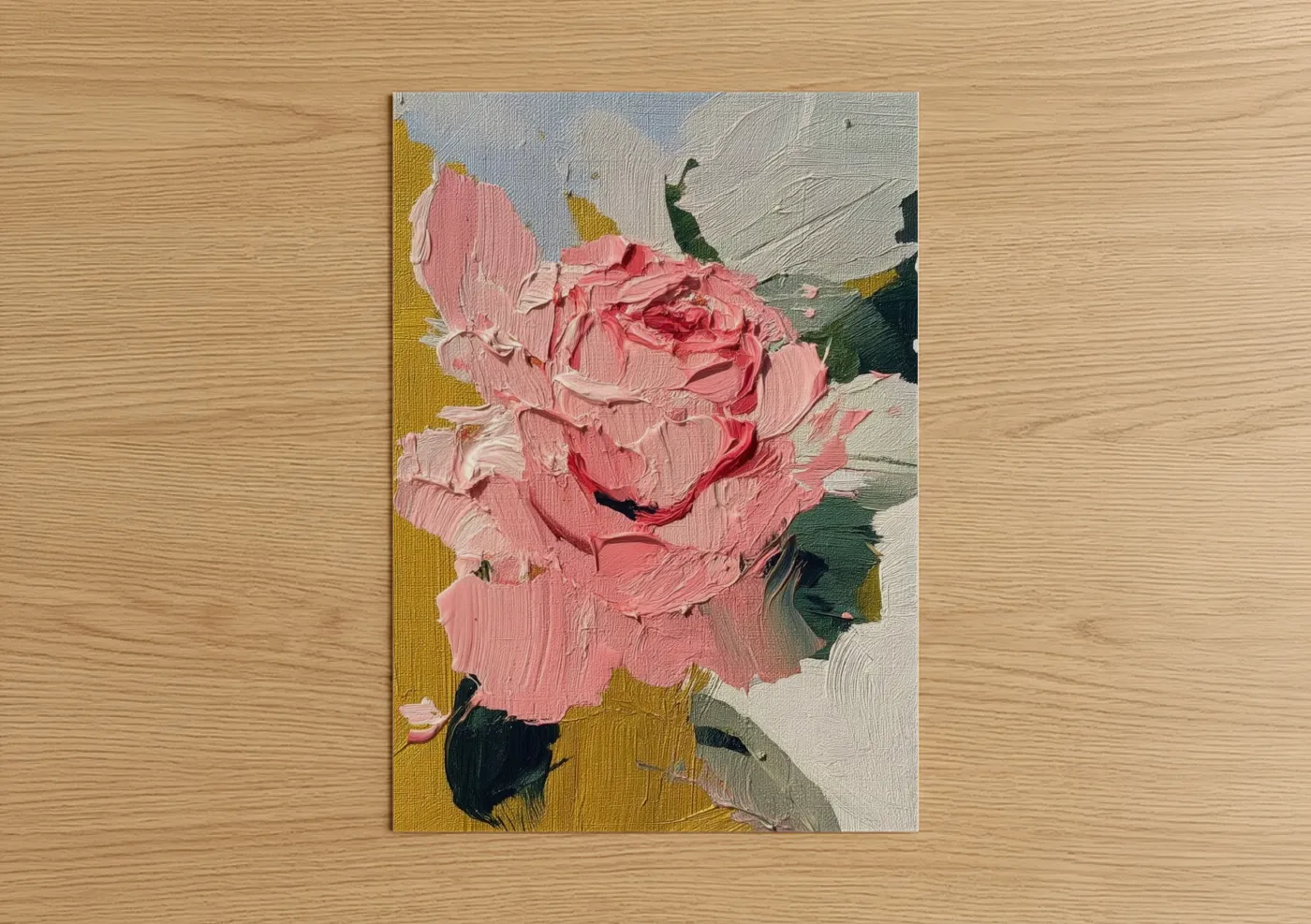 Crimson Rose Texture Abstract Floral Wall Art