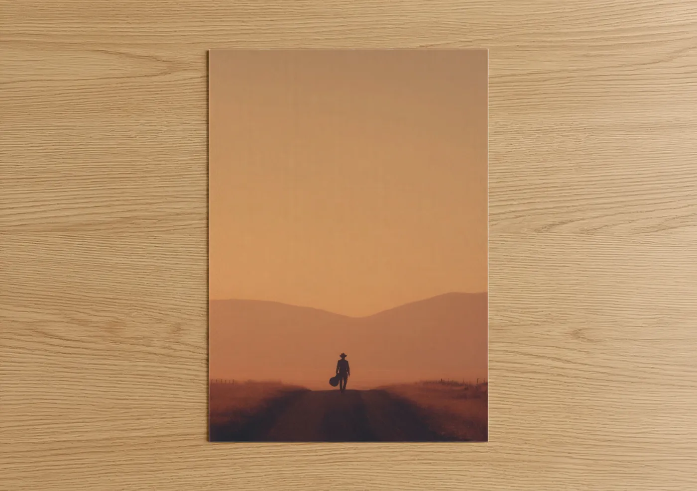 Solitary Wanderer Country Western Sunset Wall Art